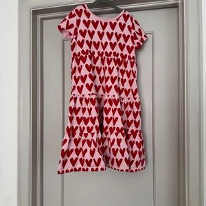 Hanna Andersson Red Hearts Pink Flutter Sleeve Sundress 140cm, US 10